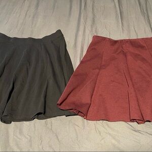 Forever 21 Black and Burgundy Skater Skirts